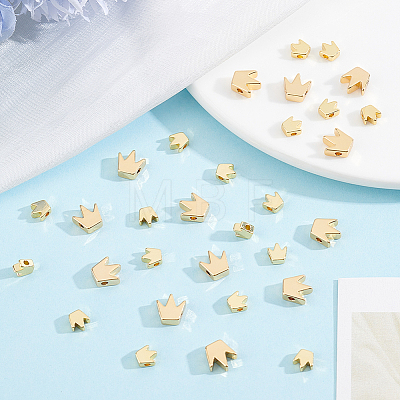 50Pcs 2 Styles Brass Beads KK-BBC0027-41-1