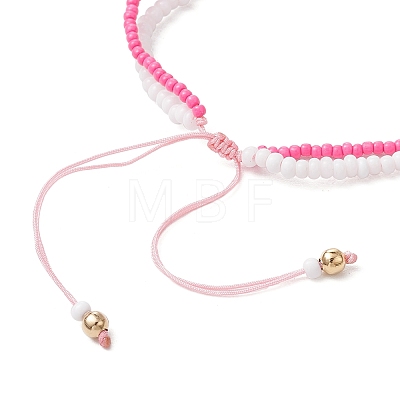 Easter Glass Seed Beads Braided Bead Bracelets BJEW-MZ00150-03-1