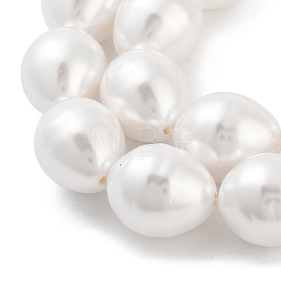 Electroplated Shell Pearl Beads Strands BSHE-H110-01-03-1