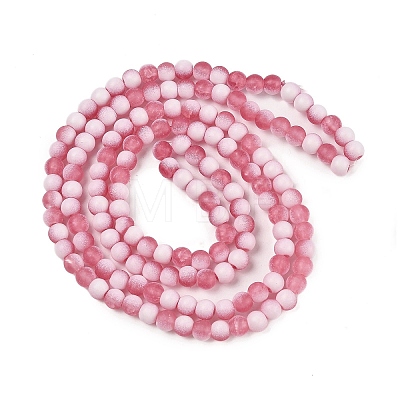 Frosted Crackle Glass Beads Strands GLAA-U001-8mm-M13-1