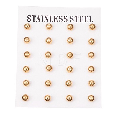 304 Stainless Steel Stud Earrings EJEW-H353-03G-6MM-1