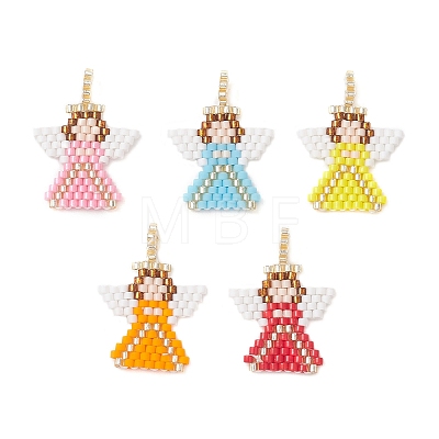 Beaded Angel Charms PALLOY-MZ01207-1
