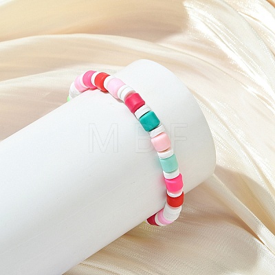 Polymer Clay Beaded Stretch Bracelets for Women BJEW-JB13937-1