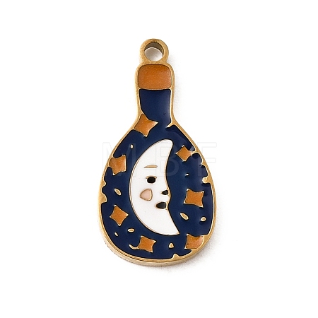 304 Stainless Steel Enamel Pendants STAS-F335-01E-1