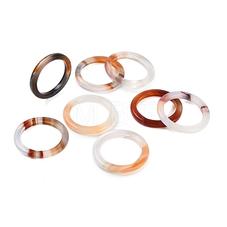 Dyed & Heated Natural Agate Finger Rings for Women RJEW-Z075-01H-1