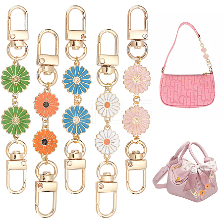 5Pcs 5 Style Alloy Enamel Link Purse Strap Extenders FIND-PH0006-22-1
