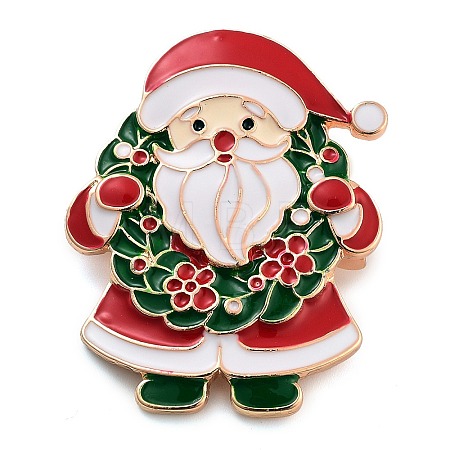 Christmas Theme Alloy Enamel Brooches JEWB-S022-03G-1