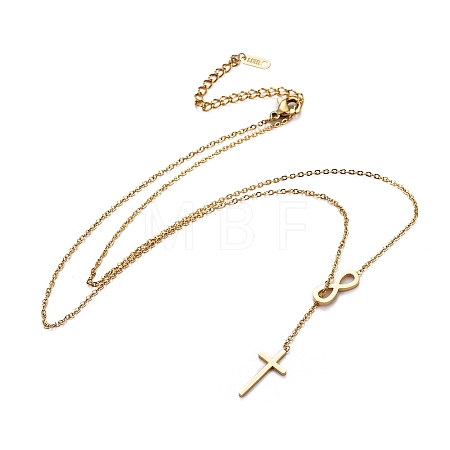 304 Stainless Steel Cable Chains Lariat Necklaces X-NJEW-F267-17G-1