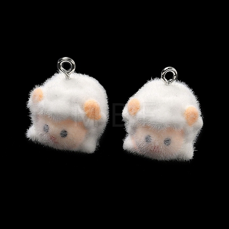 Flocking Opaque Resin Pendants RESI-F064-A06-1