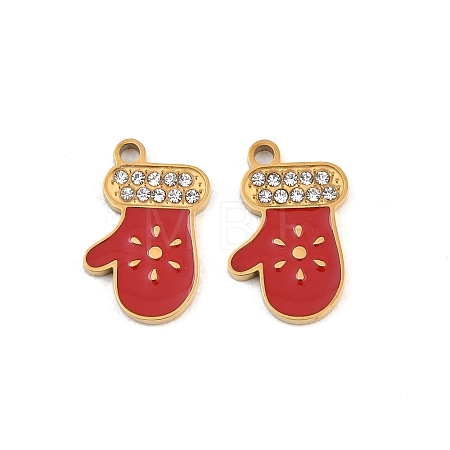 Christmas 304 Stainless Steel Enamel Pendants SA-CBA85C0-02J-G-1