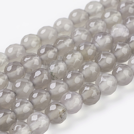 Natural Grey Agate Beads Strands X-G-G067-6mm-1-1