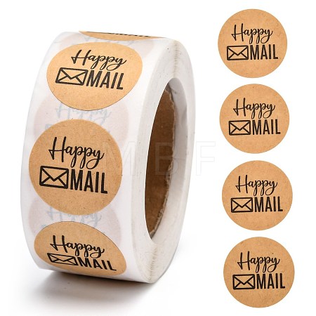 Self-Adhesive Kraft Paper Gift Tag Stickers X-DIY-G013-A18-1
