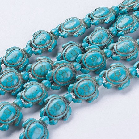 Synthetic Turquoise Beads Strands G-E456-35A-15x18mm-1