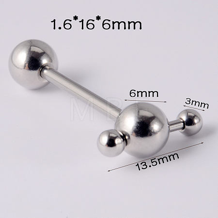 304 Stainless Steel Tongue Rings WG96350-07-1