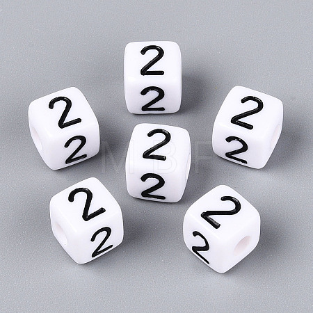 Opaque Acrylic European Large Hole Beads SACR-N020-01B-03-1