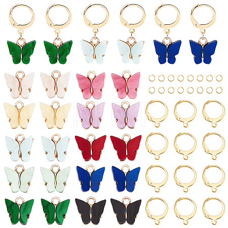 DIY Butterfly Drop Earring Making Kit DIY-GA0003-91-1