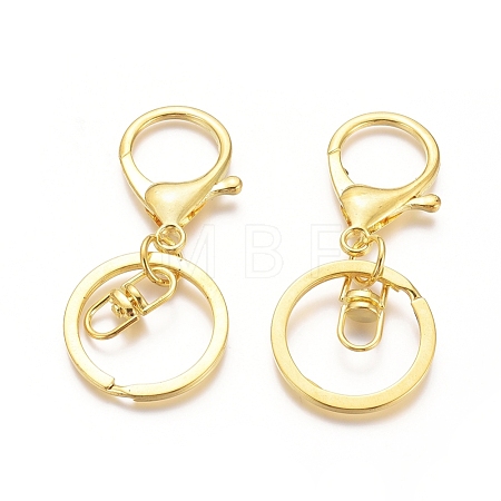 Iron Alloy Lobster Claw Clasp Keychain KEYC-D016-G-1