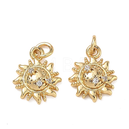 Brass Micro Pave Cubic Zirconia Charms CU-CBAF0F8-17D-G-1