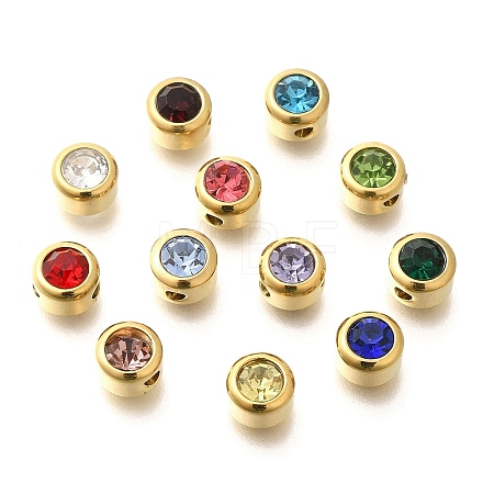 Ion Plating(IP) 304 Stainless Steel Micro Pave Cubic Zirconia Beads STAS-K263-74G-1