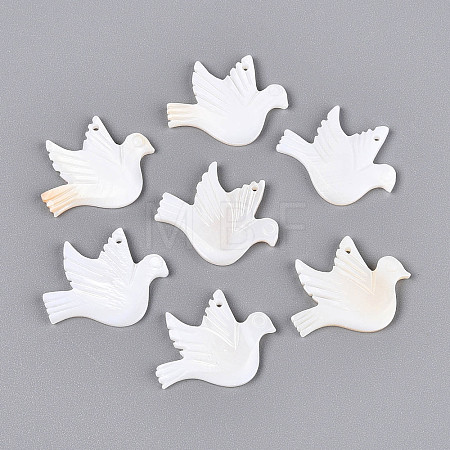 Natural Freshwater Shell Carved Pendants BSHE-T014-30-1