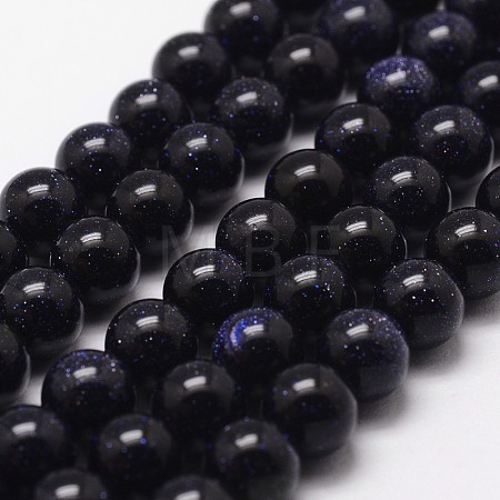 Synthetic Blue Goldstone Beads Strands X-G-D840-81-10mm-1