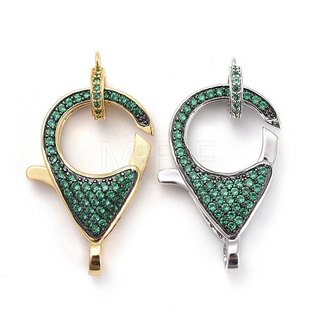 Brass Micro Pave Cubic Zirconia Lobster Claw Clasps ZIRC-F110-01D-1