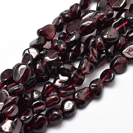 Natural Garnet Nuggets Beads Strands X-G-J335-32-1