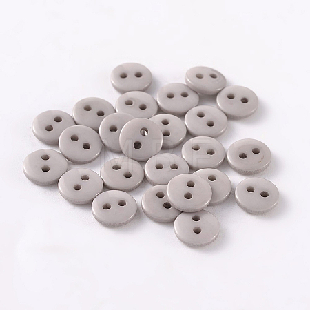 2-Hole Flat Round Resin Sewing Buttons for Costume Design BUTT-E119-14L-05-1