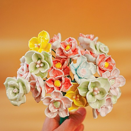Ceramic Flower Stems with Iron Stem PR-CBAD4A8-07-1
