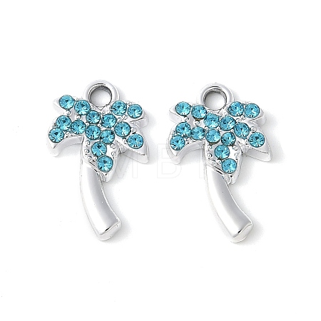 Alloy Aquamarine Rhinestone Pendants PALLOY-E775-19P-1