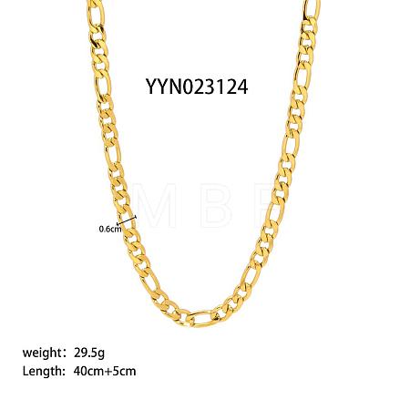 6mm Stylish 304 Stainless Steel Figaro Chain Necklaces for Women Men AA4830-2-1
