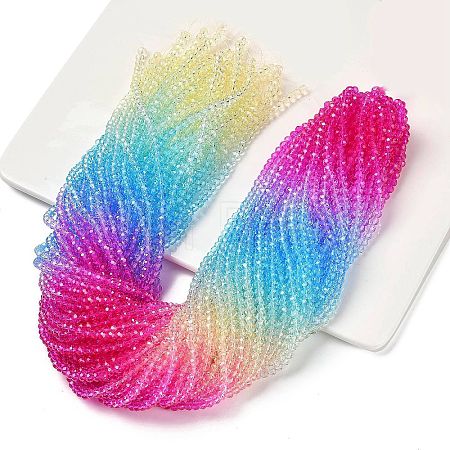 Transparent Painted Glass Beads Strands LS-DGLA-A034-T3mm-A14-1