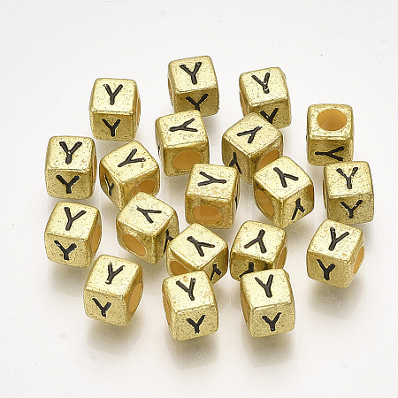 Acrylic Beads PB43C9308-G-Y-1