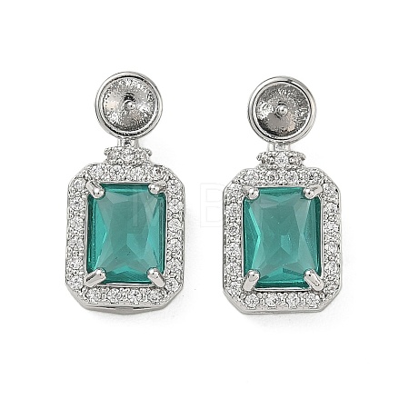 Brass Micro Pave Cubic Zirconia Pendants Settings KK-C172-23P-1