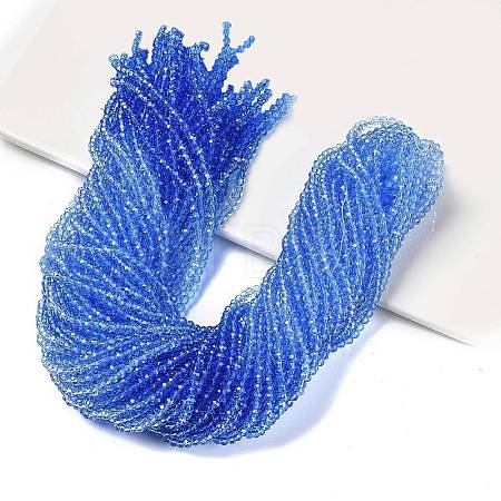 Transparent Painted Glass Beads Strands X-DGLA-A034-T1mm-A01-1