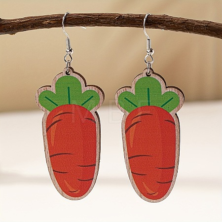 Easter Cartoon Printed Wood Dangle Earrings FS-WG710AE-03-1