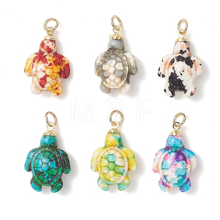 Dyed Synthetic Turquoise Pendants PALLOY-JF05144-02-1