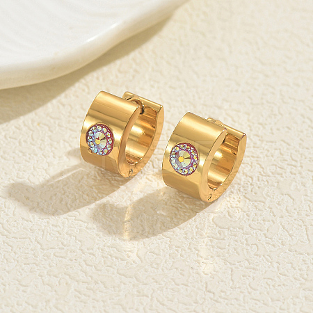 Flat Round Stainless Steel Hoop Earrings TQ3583-1-1