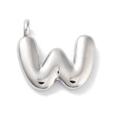 Rack Plating Brass Balloon Letter Pendants KK-C050-01P-W-1