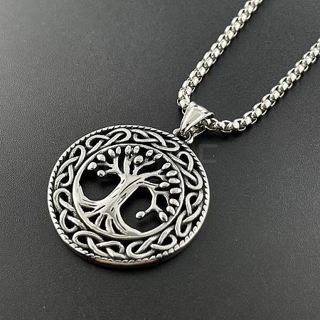 Tree of Life Hollow Tree of Life Pendant 304 Stainless Steel Punk Necklace Jewelry LS-HL3986-1