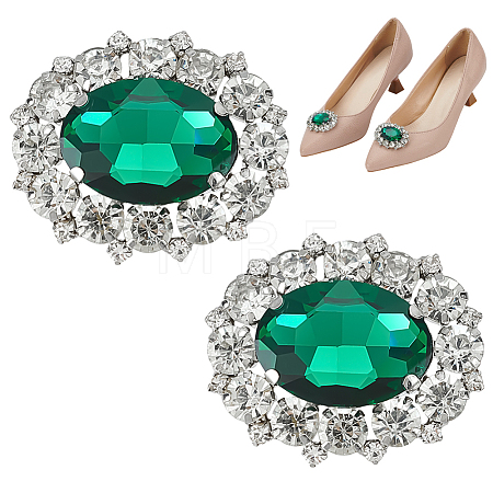 2Pairs Detachable Rhinestone Shoe Decorations DIY-AR0004-51B-1