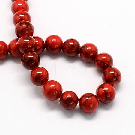 Dyed Synthetic Turquoise Gemstone Bead Strands X-TURQ-R032-10mm-XSS17-1