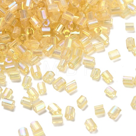 Transparent Colours Rainbow Glass Seed Round Bugle Beads SEED-H004-02-1