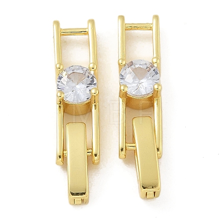 Rack Plating Brass Micro Pave Cubic Zirconia Watch Band Clasps KK-A234-016G-02-1