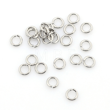 Tarnish Resistant 304 Stainless Steel Open Jump Rings STAS-J013-4x0.8mm-01-1