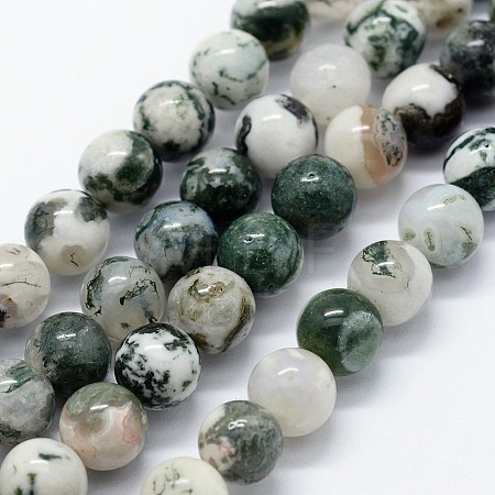 Natural Tree Agate Beads Strands G-I199-03-4mm-1