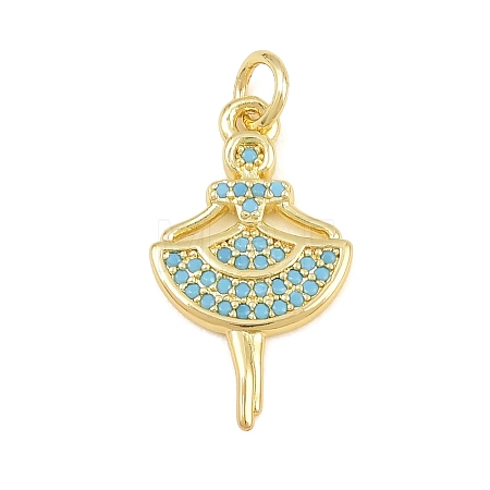 Brass Micro Pave Sky Blue Cubic Zirconia Pendants CU-CBA4A93-02H-G-1