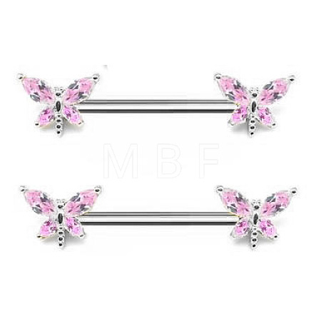 Brass Cubic Zirconia Dragonfly Nipple Rings WG71E21-02-1
