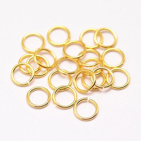 Brass Open Jump Rings KK-G277-6mm-G-NR-1