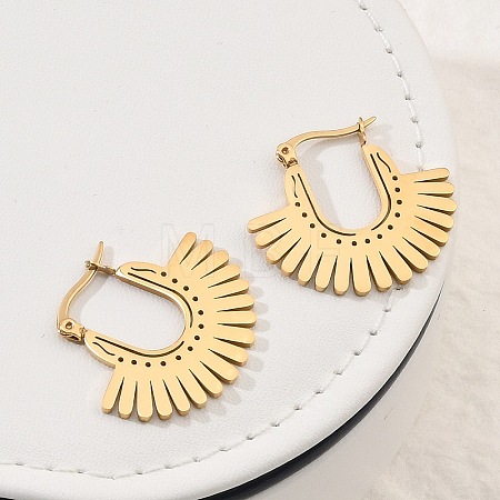 304 Stainless Steel Flower Stud Earrings for Women EJEW-Q009-03A-G-1